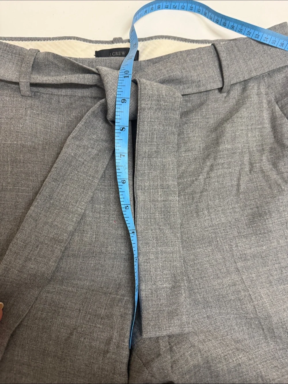 J Crew Wool Blend Tie-Waist Wide-Leg Women's Trousers in Gray